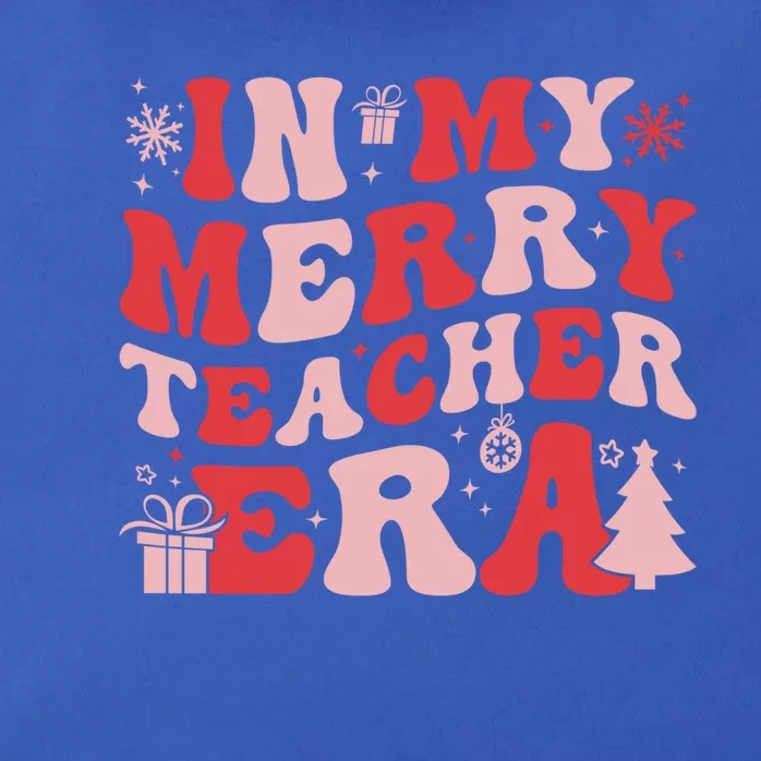 In My Merry Teacher Era Groovy Teacher Christmas Gift Zip Tote Bag