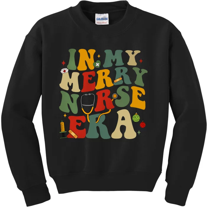 In My Merry Nurse Era Christmas Holiday Season Kids Sweatshirt