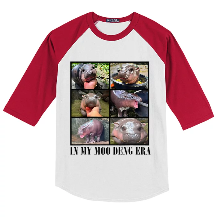 In My Moo Deng Era  Moo Deng Lover Kids Colorblock Raglan Jersey