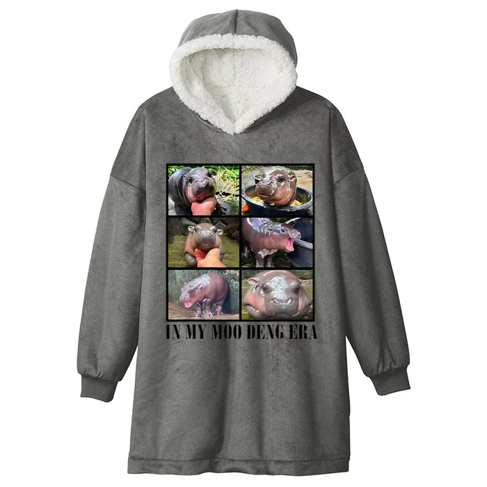 In My Moo Deng Era  Moo Deng Lover Hooded Wearable Blanket