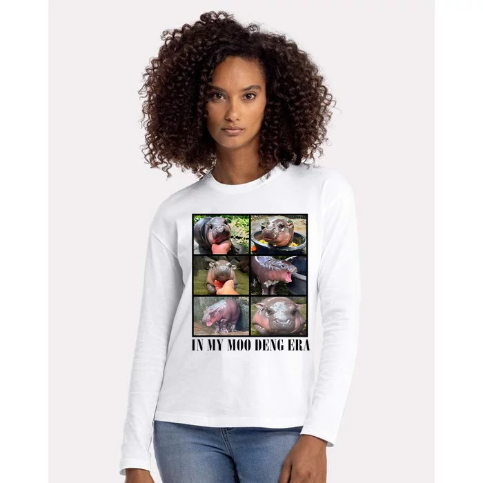 In My Moo Deng Era  Moo Deng Lover Womens Cotton Relaxed Long Sleeve T-Shirt