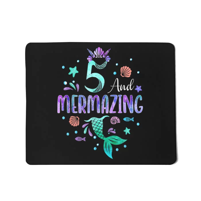 Its My Mermazing 5th Birthday Mermaid Girl Theme 5 Yrs Old Mousepad