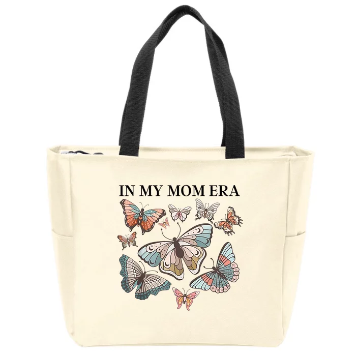 In My Mom Era Butterfly Zip Tote Bag