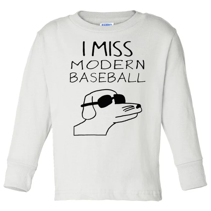 I Miss Modern Baseball Funny Dog Sport Lover Toddler Long Sleeve Shirt