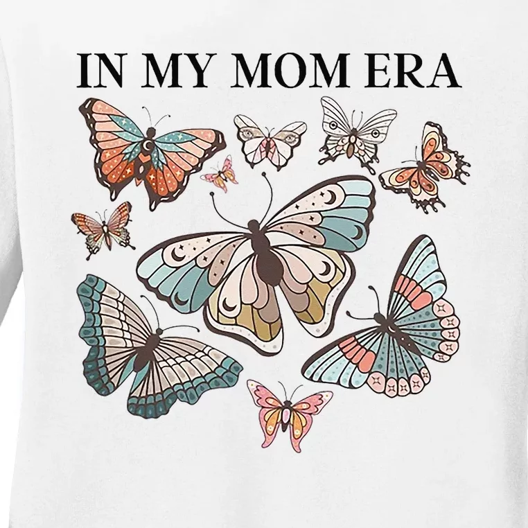 In My Mom Era Butterfly Ladies Long Sleeve Shirt