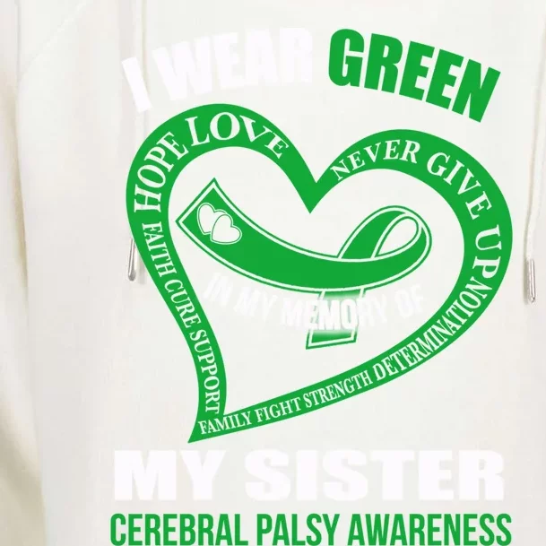 In My Memory Of My Sister Cerebral Palsy Awareness Gift Womens Funnel Neck Pullover Hood