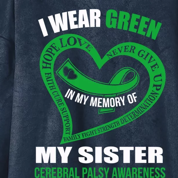 In My Memory Of My Sister Cerebral Palsy Awareness Gift Hooded Wearable Blanket