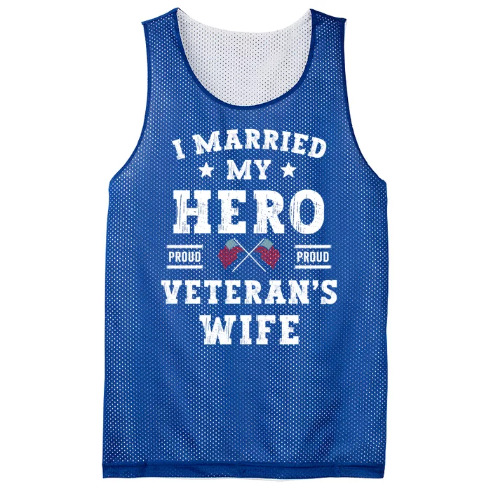 I Married My Hero Proud VeteranS Wife Memorial Day Vintage Mesh Reversible Basketball Jersey Tank