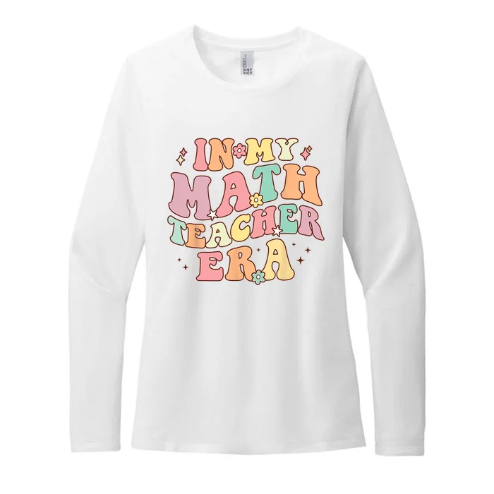 In My Math Teacher Era Retro Back To School Groovy Teacher Womens CVC Long Sleeve Shirt