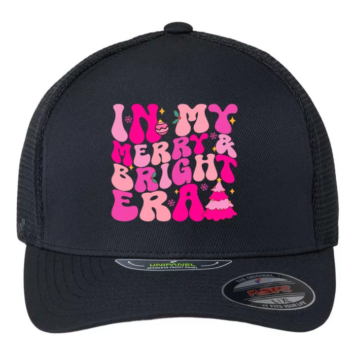 In My Merry And Bright Era Christmas Santa Xmas Groovy Retro Cute Gift Flexfit Unipanel Trucker Cap