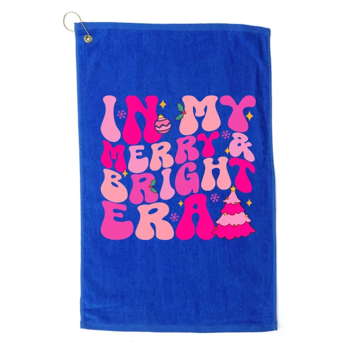 In My Merry And Bright Era Christmas Santa Xmas Groovy Retro Cute Gift Platinum Collection Golf Towel