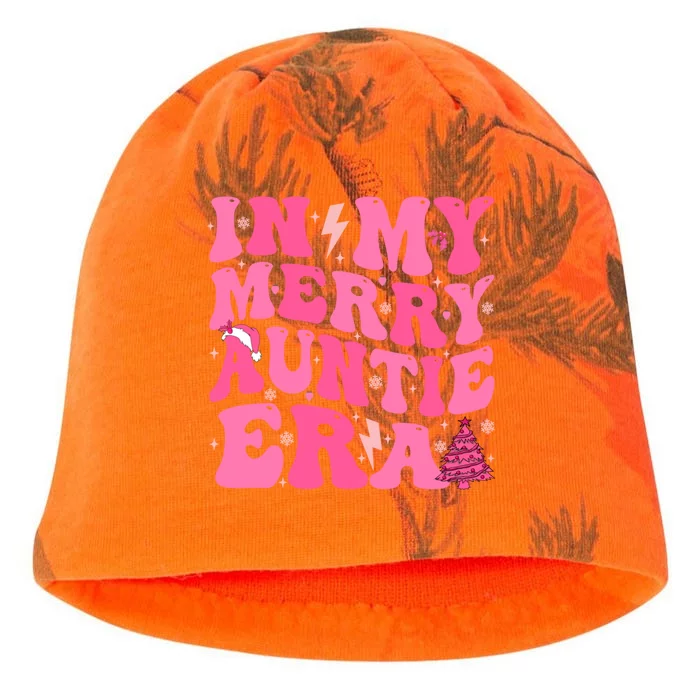 In My Merry Auntie Era Groovy Pink Christmas Aunt Gift Kati - Camo Knit Beanie