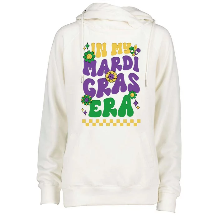 In My Mardi Gras Era Festival Retro Carnival Holiday Womens Funnel Neck Pullover Hood