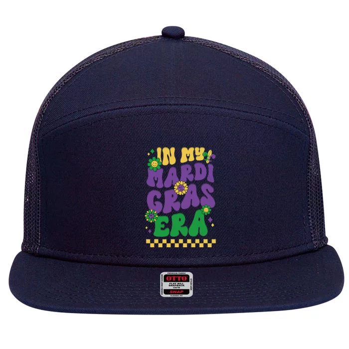 In My Mardi Gras Era Festival Retro Carnival Holiday 7 Panel Mesh Trucker Snapback Hat