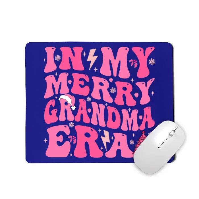 In My Merry Grandma Era Groovy Pink Christmas Grandma Gift Mousepad