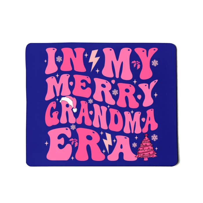 In My Merry Grandma Era Groovy Pink Christmas Grandma Gift Mousepad