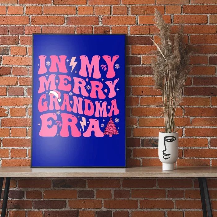 In My Merry Grandma Era Groovy Pink Christmas Grandma Gift Poster