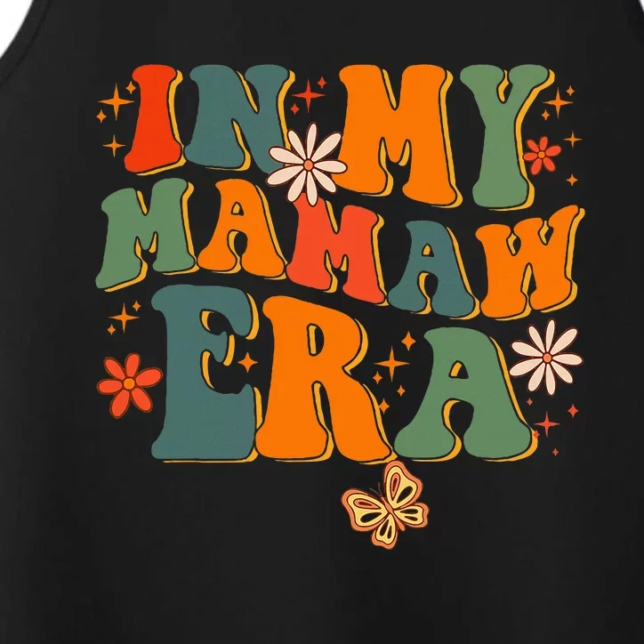 In My Mamaw Era Groovy Retro Floral Hippie Cool Mamaw Club Performance Tank