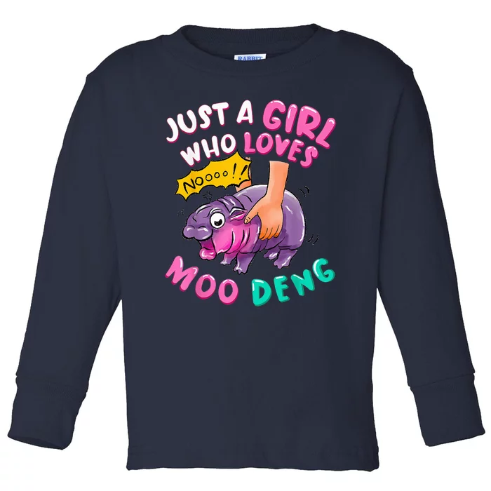 In My Moo Deng Era  Moo Deng Lover Just A Girl Who Loves Moo Deng Toddler Long Sleeve Shirt