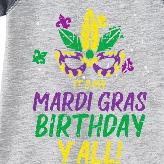 Its My Mardi Gras Birthday Yall Mardi Gras Infant Baby Jersey Bodysuit