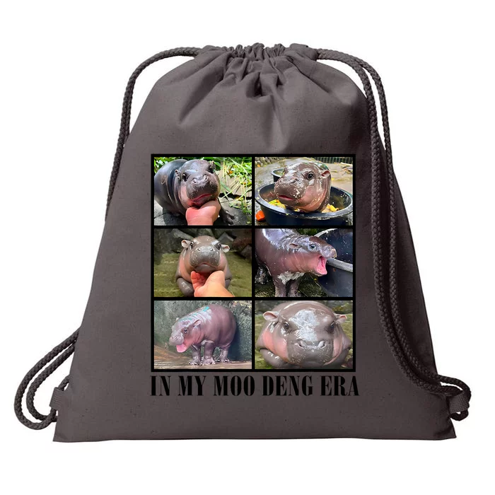 In My Moo Deng Era  Moo Deng Lover Drawstring Bag