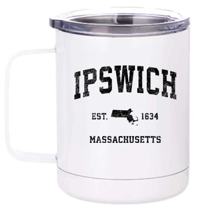 Ipswich Massachusetts Ma Vintage Sports Front & Back 12oz Stainless Steel Tumbler Cup