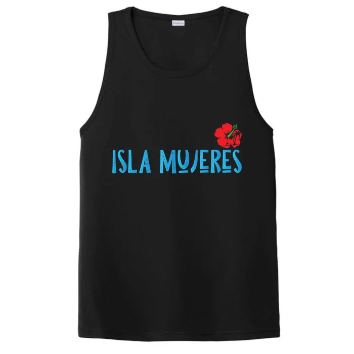 Isla Mujeres Mexico Vacation Souvenirs Matching Family Trip Funny Gift Performance Tank