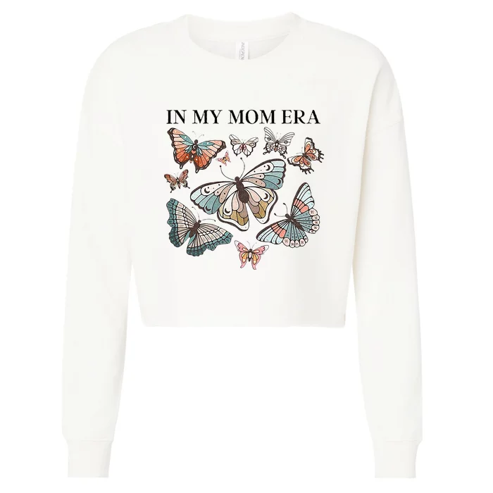 In My Mom Era Butterfly Cropped Pullover Crew