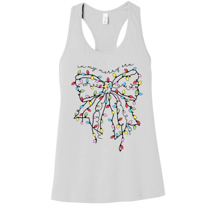 In My Merry Era Christmas Coquette Bow Women's Racerback Tank