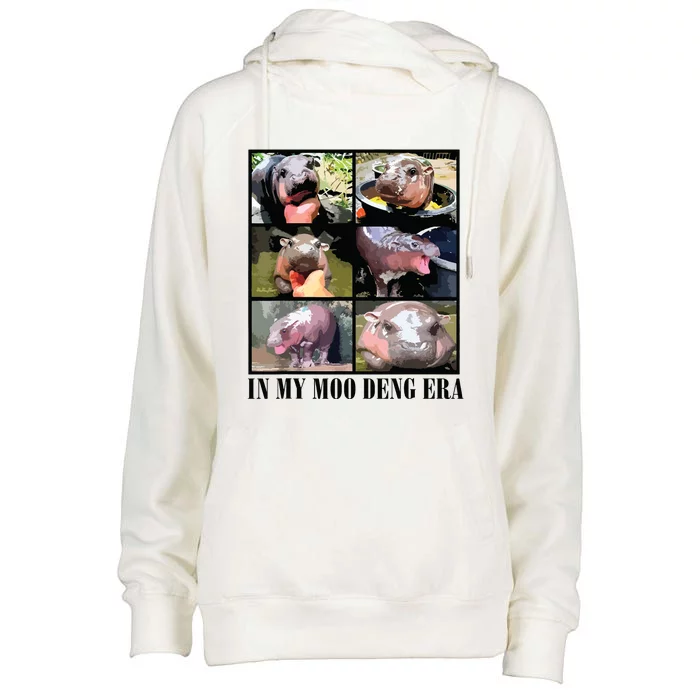 In My Moo Deng Era  Moo Deng Lover Womens Funnel Neck Pullover Hood