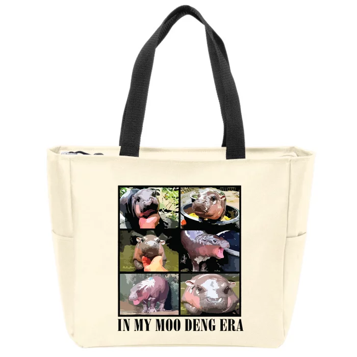 In My Moo Deng Era  Moo Deng Lover Zip Tote Bag