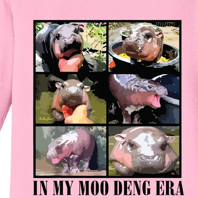 In My Moo Deng Era  Moo Deng Lover Baby Long Sleeve Bodysuit