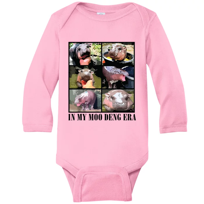 In My Moo Deng Era  Moo Deng Lover Baby Long Sleeve Bodysuit