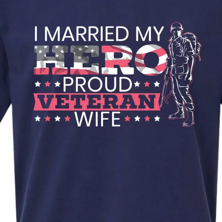 I Married My Hero Proud Veteran Wife Mom 4th Of July Gift Sueded Cloud Jersey T-Shirt