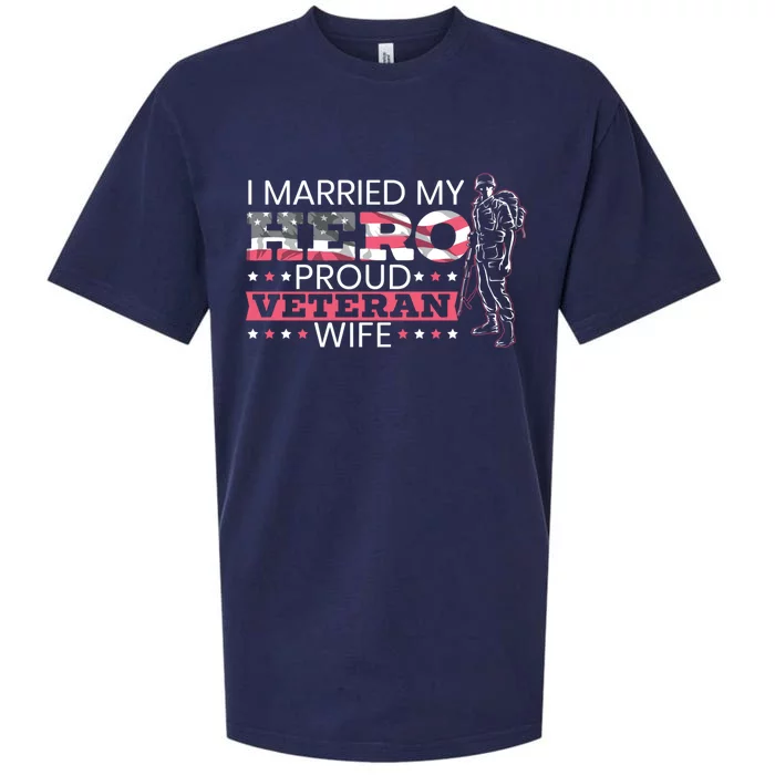 I Married My Hero Proud Veteran Wife Mom 4th Of July Gift Sueded Cloud Jersey T-Shirt