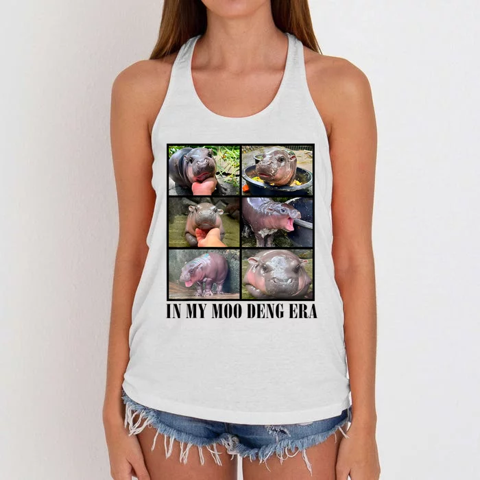 In My Moo Deng Era  Moo Deng Lover Women's Knotted Racerback Tank