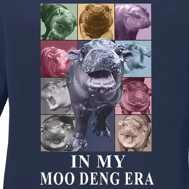 In My Moo Deng Hippo Pygmy Hippopotamus Ladies Long Sleeve Shirt