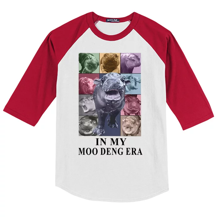 In My Moo Deng Hippo Pygmy Hippopotamus Kids Colorblock Raglan Jersey