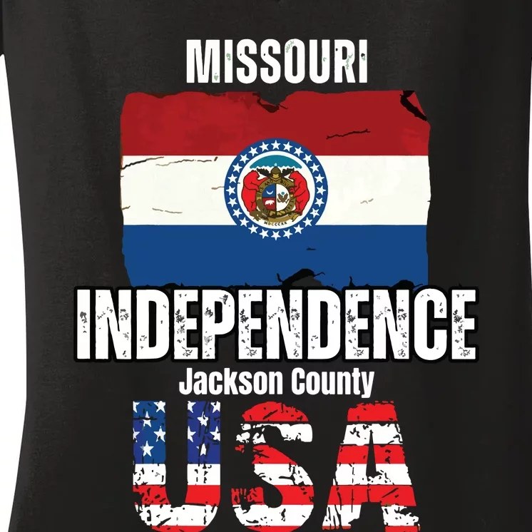 Independence Missouri Mo Jackson County Souvenir Women's V-Neck T-Shirt