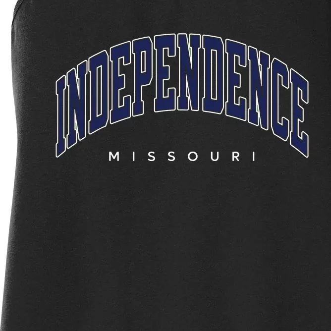 Independence Missouri Mo Varsity Style Women's Racerback Tank