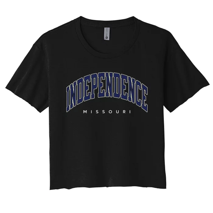 Independence Missouri Mo Varsity Style Women's Crop Top Tee