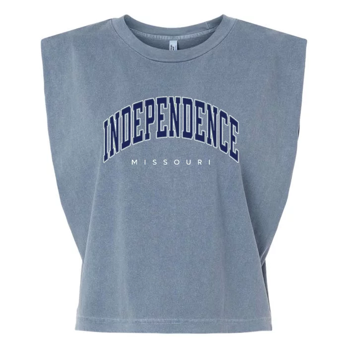 Independence Missouri Mo Varsity Style Garment-Dyed Women's Muscle Tee