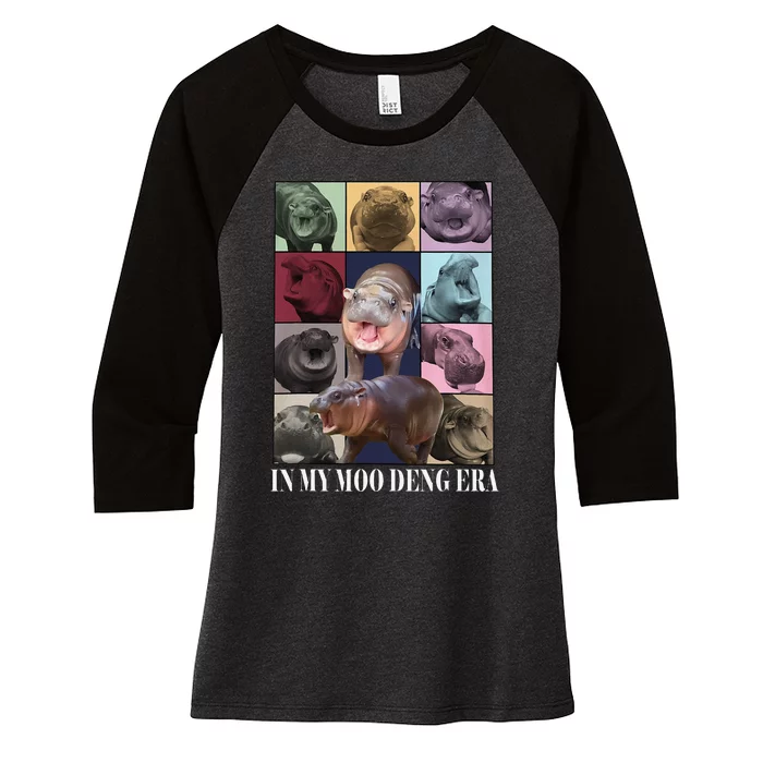 In My Moo Deng Era  Moo Deng Lover Gift Women's Tri-Blend 3/4-Sleeve Raglan Shirt