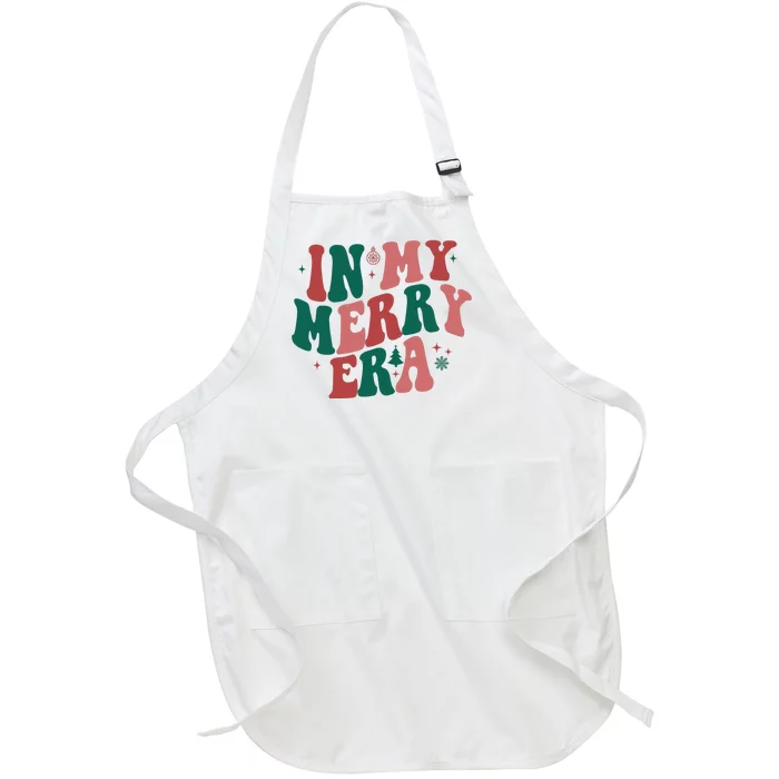 In My Merry Era Christmas Holiday Full-Length Apron With Pocket