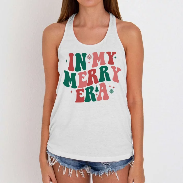 In My Merry Era Christmas Holiday Women's Knotted Racerback Tank