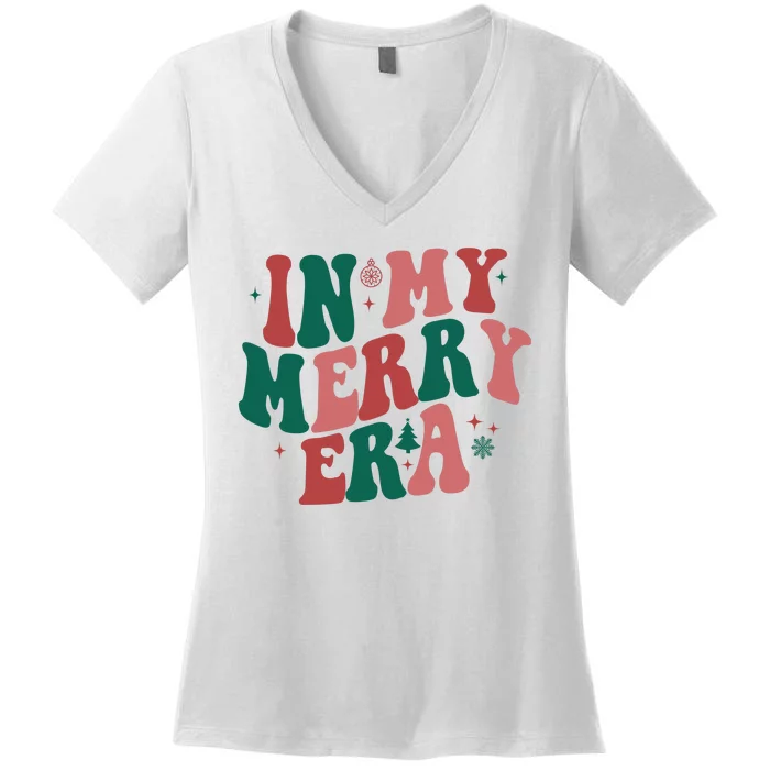 In My Merry Era Christmas Holiday Women's V-Neck T-Shirt