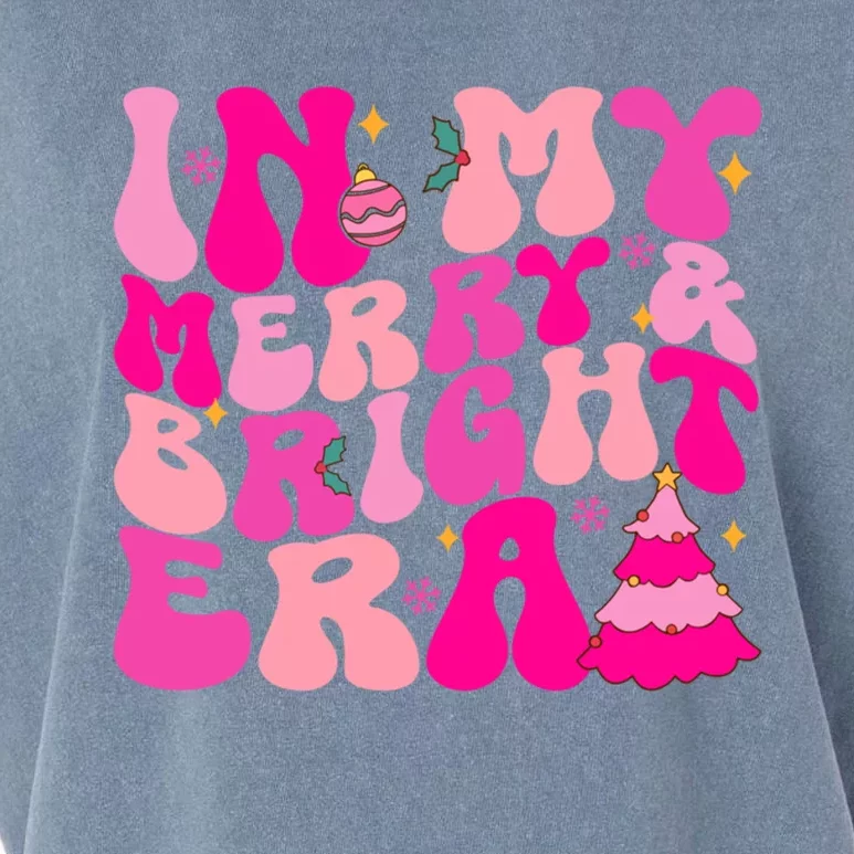 In My Merry And Bright Era Christmas Santa Xmas Groovy Retro Gift Garment-Dyed Women's Muscle Tee