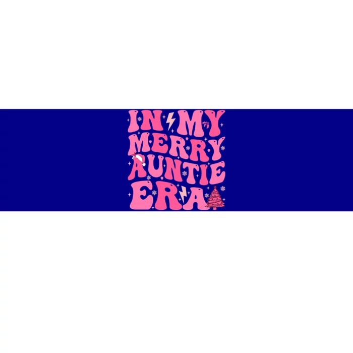 In My Merry Auntie Era Groovy Pink Christmas Aunt Funny Gift Bumper Sticker