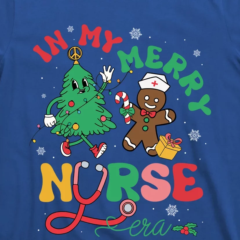 In My Merry Nurse Era Christmas Tree Gingerbread Nursing Pjs Gift T-Shirt