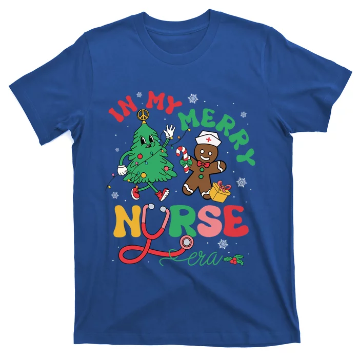 In My Merry Nurse Era Christmas Tree Gingerbread Nursing Pjs Gift T-Shirt